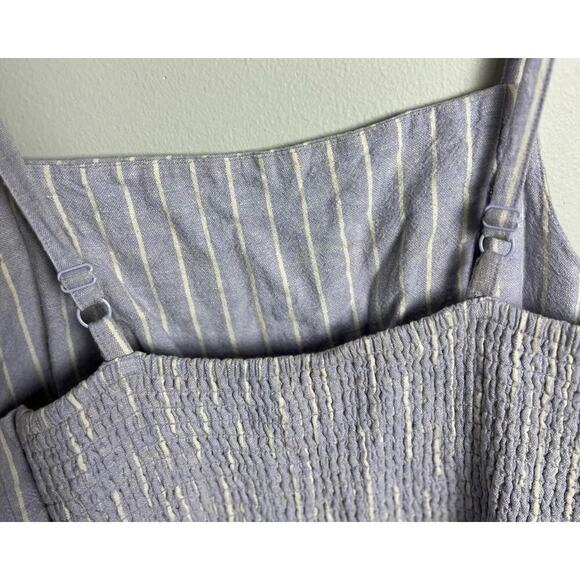Old Navy Square Neck Linen Blend Striped Cami Jumpsuit Size Medium Women’s - Picture 7 of 7